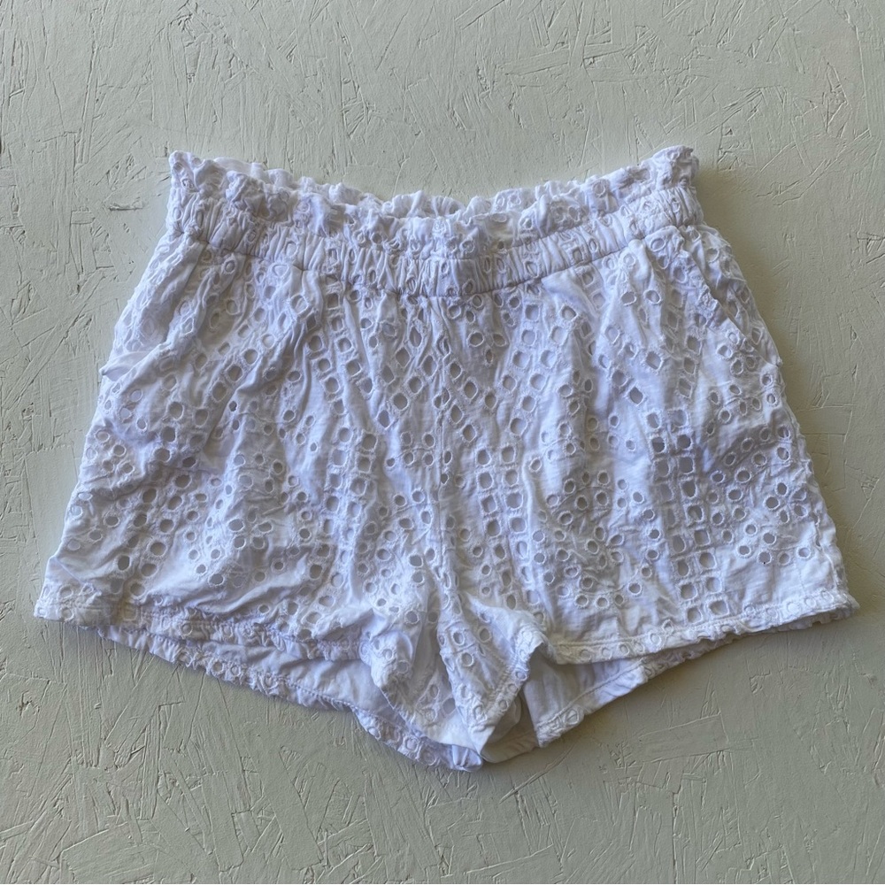 Express White Eyelet Shorts